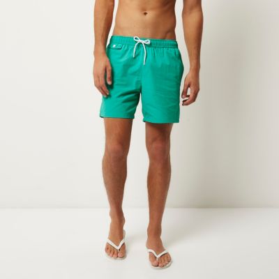 Green pocket swim shorts